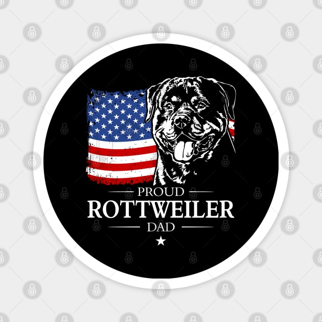 Proud Rottweiler Dad American Flag patriotic Rottie dog Magnet by wilsigns